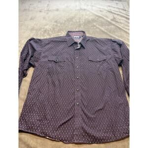 Panhandle Slim Mens Long Sleeve Shirt Size XL Purple 100%‎ Cotton Western Rock